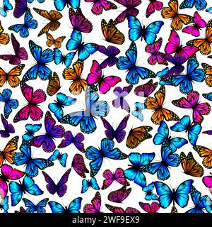 Modèle sans couture de papillons. dessin à la main. Pas ai, illustration vectorielle Illustration de Vecteur