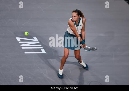 Linz, haute-Autriche, Autriche. 29 janvier 2024. Erika Andreeva en action lors de la haute-Autriche Ladies Linz - Womens tennis, WTA500 (crédit image : © Mathias Schulz/ZUMA Press Wire) USAGE ÉDITORIAL UNIQUEMENT! Non destiné à UN USAGE commercial ! Banque D'Images