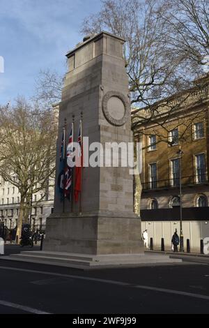 Le cénotaphe est un mémorial de guerre sur Whitehall à Londres, en Angleterre. Banque D'Images