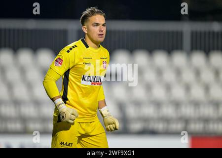 Amsterdam, pays-Bas. 29 janvier 2024. AMSTERDAM, PAYS-BAS - 29 JANVIER : lors du match néerlandais Keuken Kampioen Divisie entre Jong Ajax et FC Dordrecht au Sportpark de toekomst le 29 janvier 2024 à Amsterdam, pays-Bas. (Photo de Jan Mulder/Orange Pictures) crédit : dpa/Alamy Live News Banque D'Images