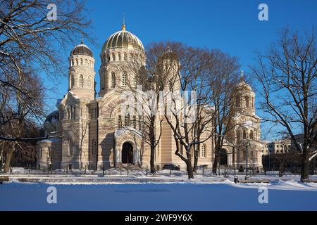 Vieille cathédrale de la Nativité du Christ à Riga, Lettonie. Banque D'Images