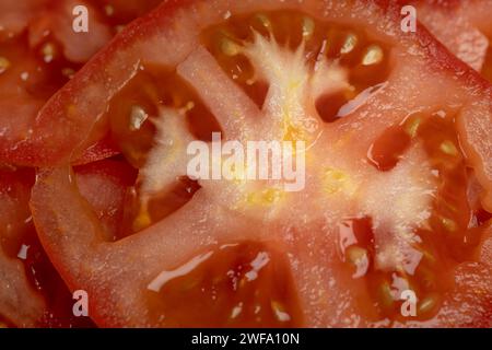 Macro Food shot de tomate de bœuf Banque D'Images