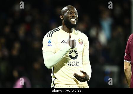 Salerne, Italie. 29 janvier 2024. Romelu Lukaku de AS Roma fait des gestes lors du match Serie A TIM entre US Salernitana et AS Roma au Stadio Arechi, Salerne, Italie le 29 janvier 2024. Crédit : Nicola Ianuale/Alamy Live News Banque D'Images