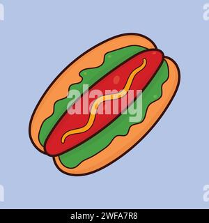 Illustration vectorielle Hotdog Fast food Hot Dog icône Illustration de Vecteur