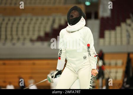 Doha, Qatar. 29 janvier 2024. Honami Suzuki (JPN) Escrime : FIE Fencing World Grand Prix Qatar Epee féminine au Lusail Sports Arena à Doha, Qatar . Crédit : Naoki Morita/AFLO SPORT/Alamy Live News Banque D'Images