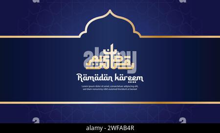 Ramadan Kareem illustration vectorielle de fond. Convient pour carte de voeux, affiche et bannière. Illustration de Vecteur