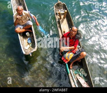 Indigemous Bali Aga peuple du village de Trunyan à Bali, Indonésie. Banque D'Images