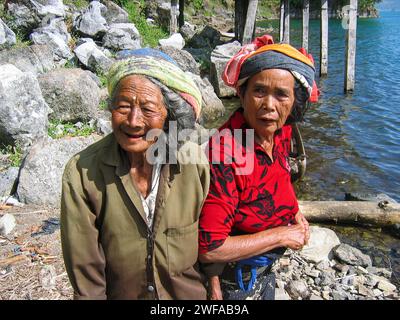 Indigemous Bali Aga peuple du village de Trunyan à Bali, Indonésie. Banque D'Images