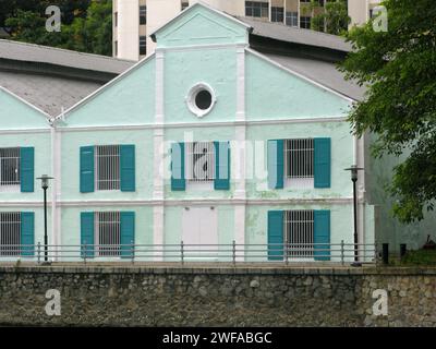 L'hôtel Warehouse à Robertson Quay sur les rives de la rivière Singapour, autrefois un entrepôt ou un entrepôt du 19e siècle. Banque D'Images