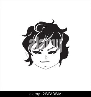 visage frais avec vecteur de conception de couleur noire Illustration de Vecteur