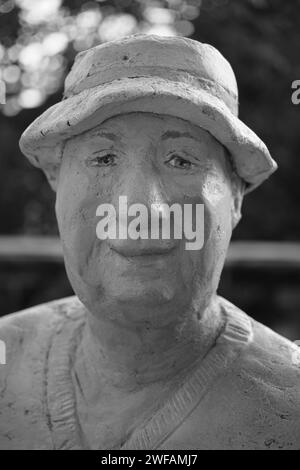 Figure de tous les jours, sculpture, noir et blanc, Fulda, Hesse, Allemagne Banque D'Images