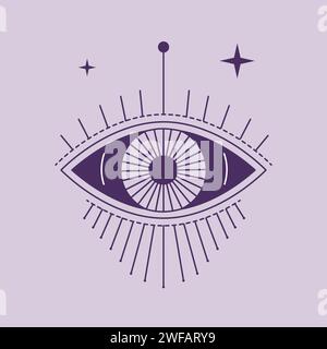 Œil de providence, symbole sacré occulte et mystique Illustration de Vecteur