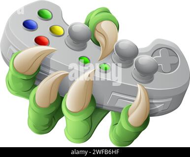 Video Gamer Game Gaming Controller Claw Hand Illustration de Vecteur