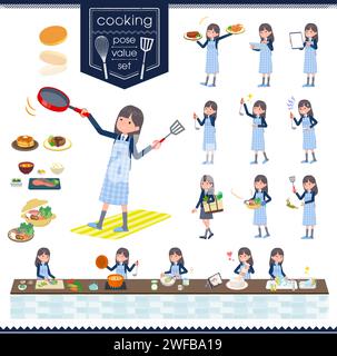 Un ensemble de femmes étudiantes blazer marine sur la cuisine.c'est l'art vectoriel si facile à éditer. Illustration de Vecteur