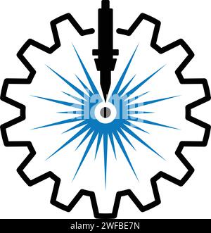 L'illustration se compose d'une buse de découpe laser Illustration de Vecteur