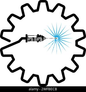 L'illustration se compose d'une buse de découpe laser Illustration de Vecteur