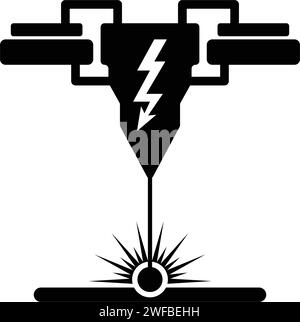 L'illustration se compose d'une buse de découpe laser Illustration de Vecteur