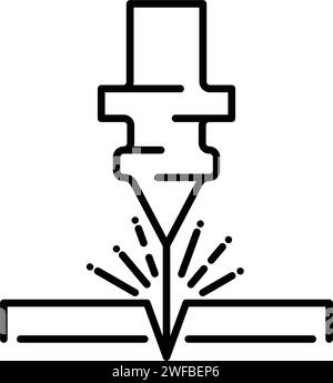 L'illustration se compose d'une buse de découpe laser Illustration de Vecteur