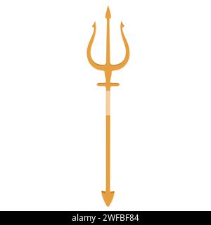 Lance Trident isolée sur fond blanc. Illustration 3D de haute qualité Banque D'Images