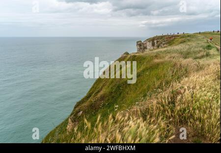 Paysage côtier autour d'Etretat, une commune du département de Seine-Maritime dans la région Normandie du Nord-Ouest de la France Banque D'Images