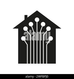 câble numérique domestique. Puce numérique de la carte mère. Communication Internet. Illustration vectorielle. SPE 10. Illustration de Vecteur