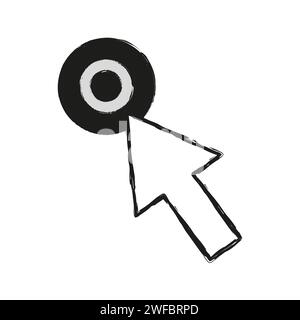 Icône flèche cible. Eléments colorés. Graphique d'activité. Symbole de mission. Image plate. Illustration vectorielle. Image de stock. SPE 10. Illustration de Vecteur