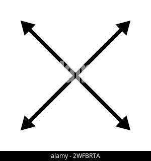 Icône à quatre flèches. Conception plate et fine. Contexte commercial. Conception mobile de navigation. Illustration vectorielle. Image de stock. SPE 10. Illustration de Vecteur