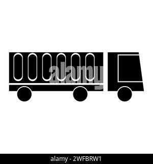 Icône de silhouette de camion. Forme noire. Camion à benne basculante. Transport de conteneurs. Concept commercial. Illustration vectorielle. Image de stock. SPE 10. Illustration de Vecteur