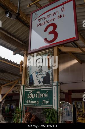 Vues de la gare de Chiang Mai, Thaïlande Banque D'Images