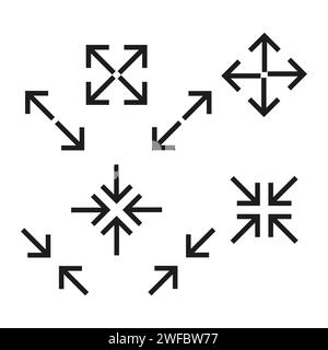 Flèches différentes modernes. Recharger le symbole. icônes de ligne définies. Illustration vectorielle. Image de stock. SPE 10. Illustration de Vecteur