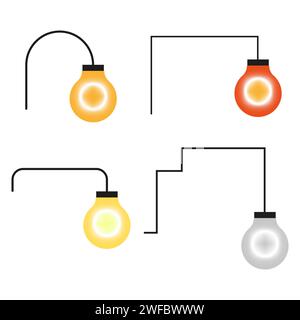 Porte-fils pour ampoules jaunes. Illustration vectorielle. image de stock. SPE 10. Illustration de Vecteur