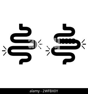 icône intestins. Pictogramme médical de santé humaine. Illustration vectorielle. image de stock. SPE 10. Illustration de Vecteur