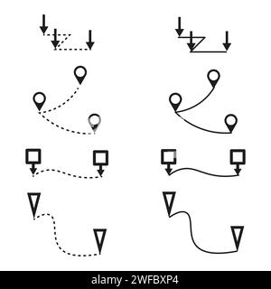 Chemin d'épingle de style linéaire. Ligne simple. Application Internet. Illustration vectorielle. image de stock. SPE 10. Illustration de Vecteur