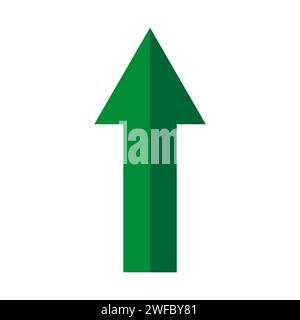 Flèche droite verte vers le haut. Signe du curseur. Concept de navigation. Icône de direction. Élément APP. Illustration vectorielle. Image de stock. SPE 10. Illustration de Vecteur
