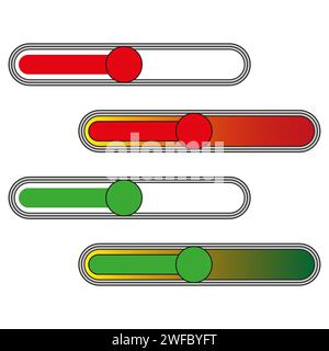 Curseurs de lignes rouges vertes. Fond d'égaliseur coloré. Grande vitesse. Illustration vectorielle. SPE 10. Illustration de Vecteur