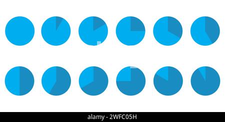 Cercle bleu partiel. Cycle de traitement plat. Elément géométrique. Conception linéaire. Icône graphique. Illustration vectorielle. Image de stock. SPE 10. Illustration de Vecteur