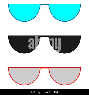 Ensemble de lunettes de dessin animé. Elément clipart. Mode rétro. Croquis Doodle. Cadre circulaire. Illustration vectorielle. Image de stock. SPE 10. Illustration de Vecteur