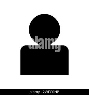 Icône de silhouette de personne. Forme noire. Caractère anonyme. Profil utilisateur. Conception simple. Illustration vectorielle. Image de stock. SPE 10. Illustration de Vecteur