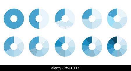 Cercle bleu. Cercle infographique. Diagramme de processus. Diagramme de cycle. Infographie du segment. Illustration vectorielle. Image de stock. SPE 10. Illustration de Vecteur