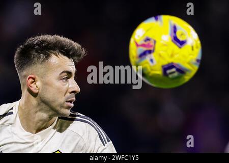 L’attaquant italien de Roma Stephan El Shaarawy regarde lors du match de football Serie A entre Unione Sportiva Salernitana et AS Roma au stade Arechi de Salerne le 29 janvier 2024. Banque D'Images