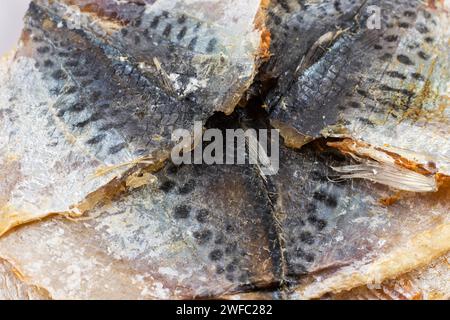 Poissons scad séchés à rayures jaunes. snack pour la bière. Banque D'Images