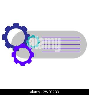 Engrenages sur le message. Concept de médias sociaux. Symbole du document. Concept commercial. Illustration vectorielle. Image de stock. SPE 10. Illustration de Vecteur