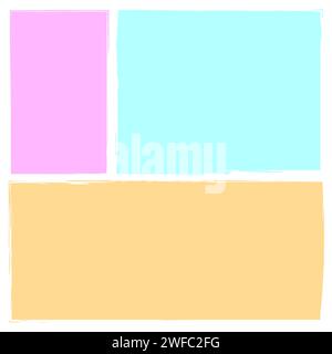 Jeu d'icônes de forme rectangulaire colorée. Rose, menthe et beige. Tons pastel. Décoration intérieure. Illustration vectorielle. Image de stock. SPE 10. Illustration de Vecteur