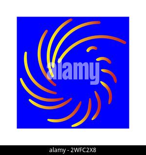 icône dessin au trait avec des lignes spiralées fond bleu. Texture géométrique abstraite. Illustration vectorielle. Image de stock. SPE 10. Illustration de Vecteur