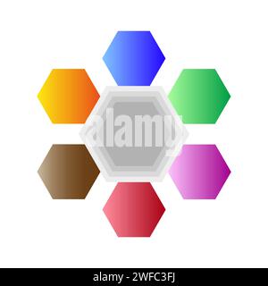 Cercle de cadre hexagones colorés. Illustration vectorielle. image de stock. SPE 10. Illustration de Vecteur