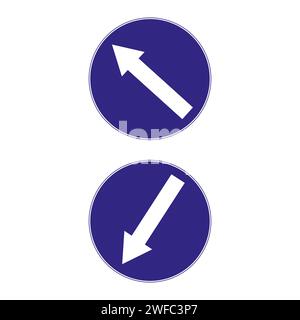 Garder le panneau de signalisation gauche réglé. Signe fléché. Concept de réglementation. Code de la route. Panneaux de signalisation routière. Illustration vectorielle. Image de stock. SPE 10. Illustration de Vecteur