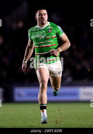 Londres, Royaume-Uni. 26 janvier 2024. Dan Kelly de Leicester lors du Gallagher Premiership Rugby match entre Harlequins et Leicester à Twickenham Stoop Banque D'Images