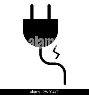 fiche électrique noire. Alimentation électrique. Illustration vectorielle. image de stock. SPE 10. Illustration de Vecteur