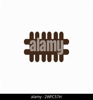 Icône de clôture artistique. Couleur marron. Arrière-plan de défense à domicile. Design créatif. Style de ligne. Illustration vectorielle. Image de stock. SPE 10. Illustration de Vecteur