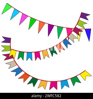 Guirlandes de fanions. Illustration vectorielle. image de stock. SPE 10. Illustration de Vecteur